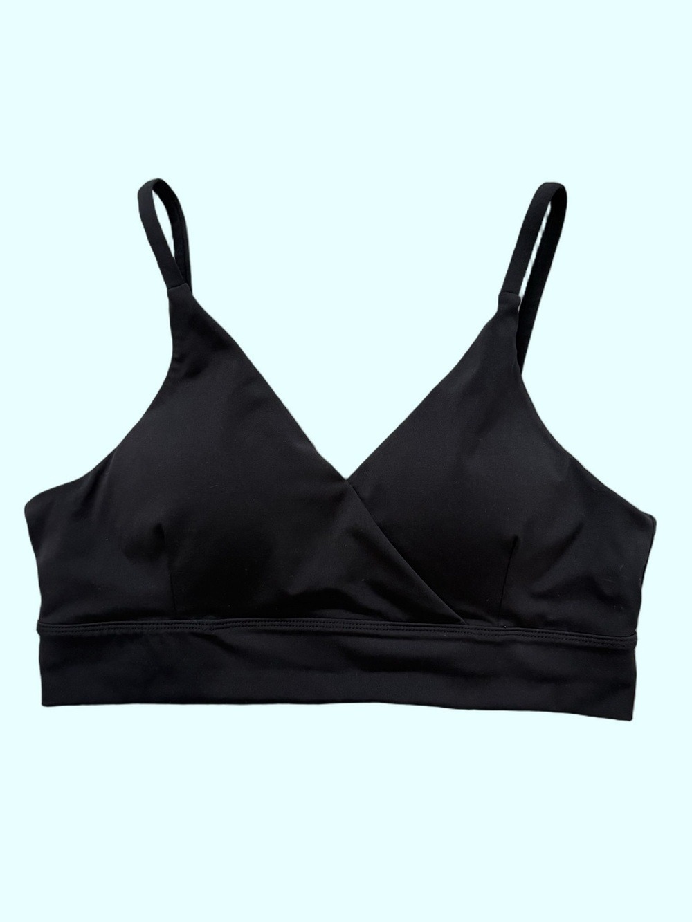 Savvi Raven Faux-Wrap, V-Neck Sports Bra